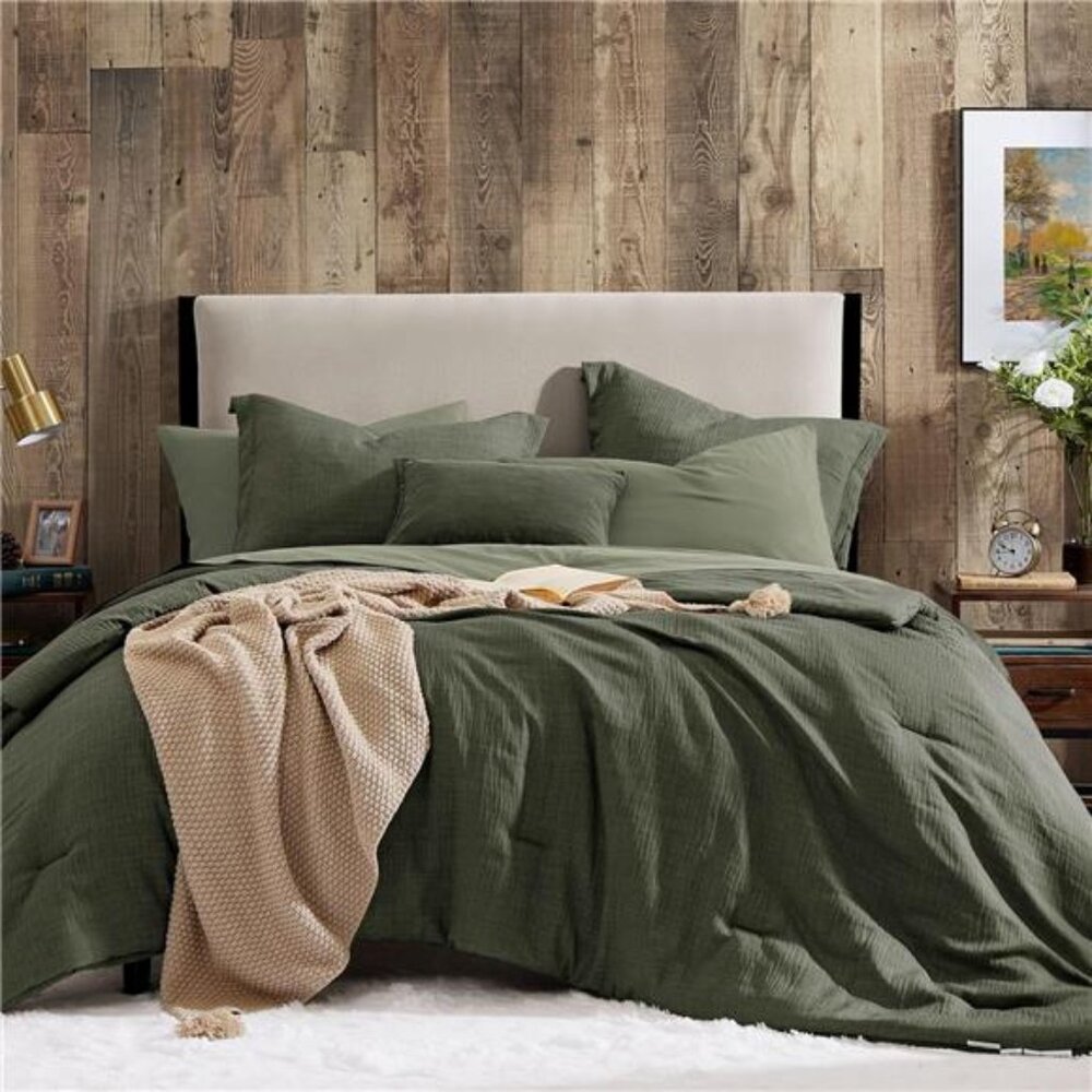 King Comforter Set - 7 Pieces Comforter King Size, Soft Solid Bedding Set